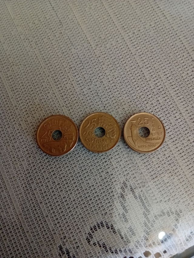 3 Monedas 25 Pesetas CCAA