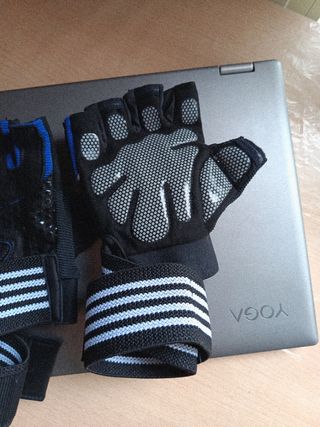 Guantes de gimnasio OMERIL negros y azules