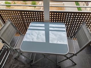 Mesa y 2 Sillas Plegables Exterior