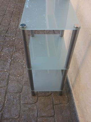 Estantería auxiliar cristal y metal