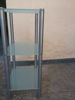 Estantería auxiliar cristal y metal