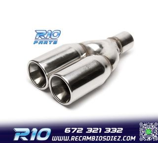 COLA ESCAPE DOBLE REDONDA GRANDE ACERO INOX