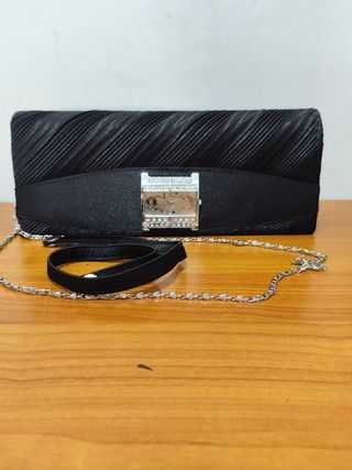 Pochette TSL nera con orologio