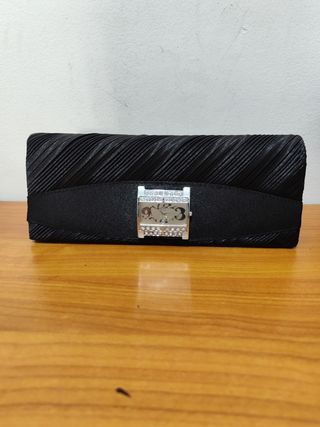 Pochette TSL nera con orologio
