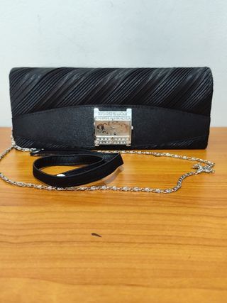 Pochette TSL nera con orologio
