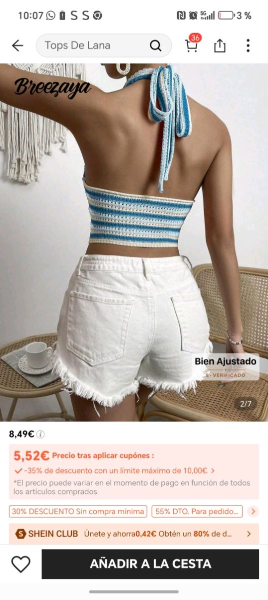 Top Ganchillo Shein Talla 3xl esta sin estrenar