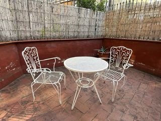 Mesa y 2 Sillas Hierro Exterior