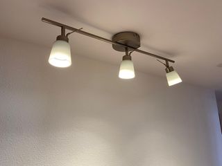Lámpara Techo 3 Focos Ikea Plata/Blanco