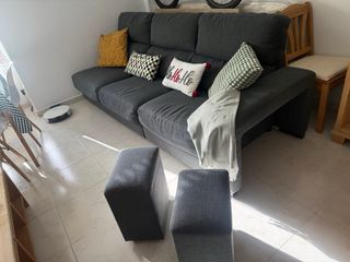 Divano a 3 posti + 2 panche allungabili e pieghevoli 