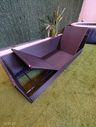 Sofá de jardín negro para exterior