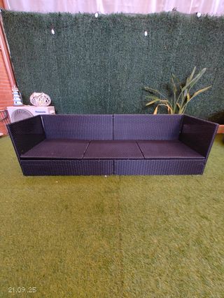 Sofá de jardín negro para exterior