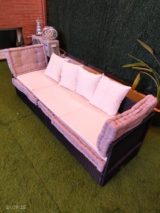 Sofá de jardín negro para exterior