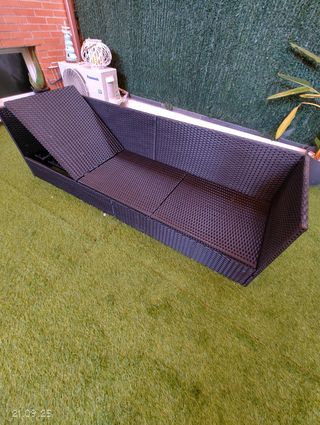 Sofá de jardín negro para exterior