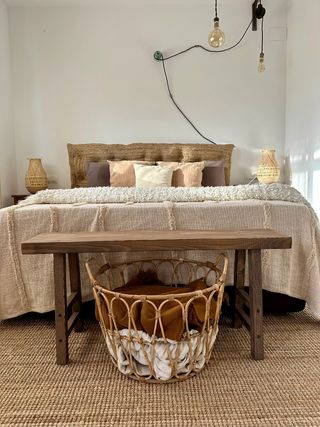 Banco rústico de madera