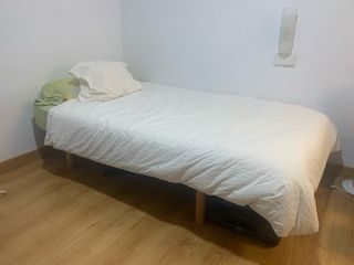 Cama individual 90 cm. Somier y colchón