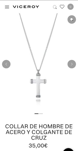 Collar Viceroy Cruz Acero Hombre