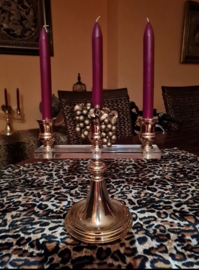 Pareja de Candelabros dorados