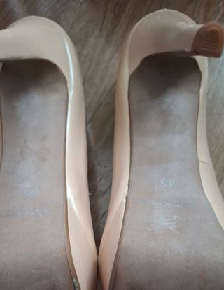 Zapatos Peep Toe Adela Lopez Piel Nude Talla 40