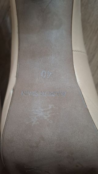 Zapatos Peep Toe Adela Lopez Piel Nude Talla 40