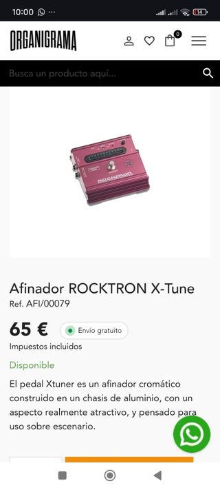 Afinador Rocktron X Tune Cromático Pedal