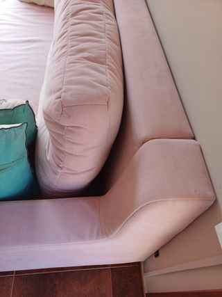 Sofá Cama Rosa Terciopelo