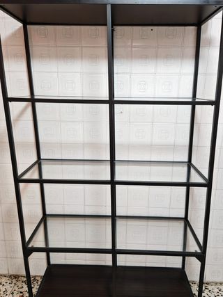 Estantería Vitrina Metálica y Cristal