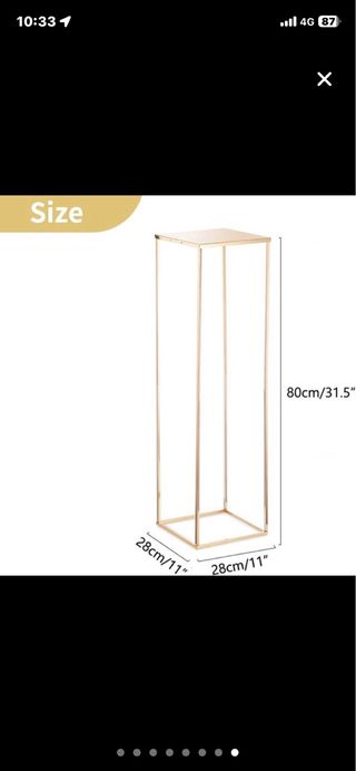 Vaso Candy Bar dorato a 2 colonne