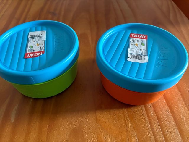 2 Recipientes TATAY Azul/Verde y Azul/Naranja
