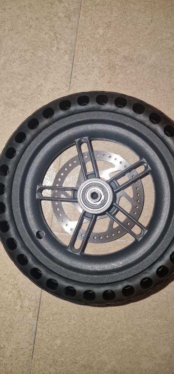 Rueda maciza antipinchazos con disco de freno