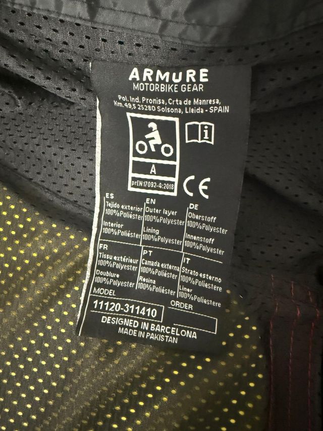 Chaqueta de moto Armure negra