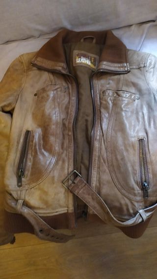 Giacca in pelle marrone vintage
