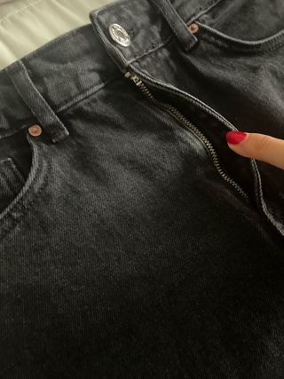 Falda larga vaquera negra Stradivarius T34