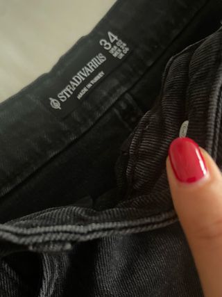 Falda larga vaquera negra Stradivarius T34