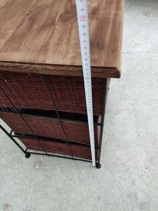 Cajonera Hierro y Mimbre Marrón