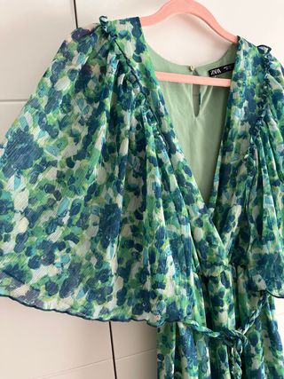Mono Zara Estampado Azul y Verde