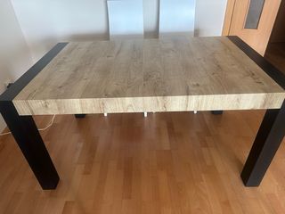 Mesa extensible comedor madera y metal