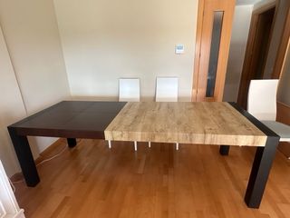 Mesa extensible comedor madera y metal