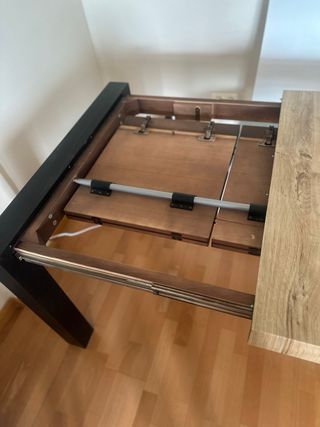 Mesa extensible comedor madera y metal