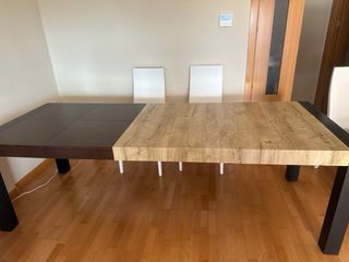 Mesa extensible comedor madera y metal