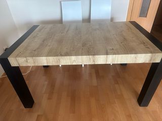 Mesa extensible comedor madera y metal