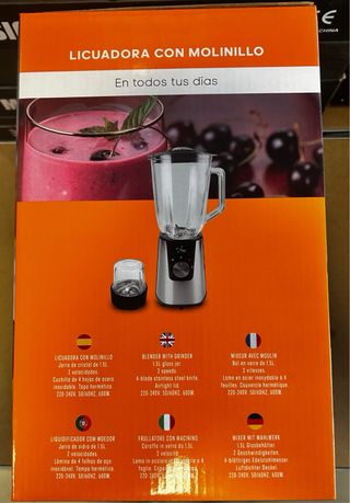 Licuadora Oryx 600W 1.5L Jarra Cristal + Molinillo