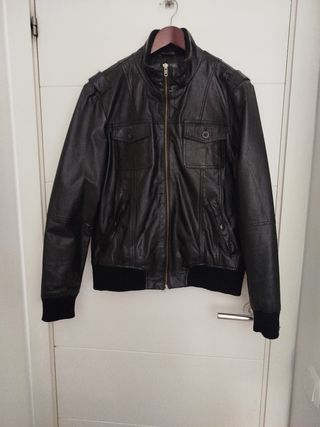 Chaqueta de cuero Jack and Jones Negra