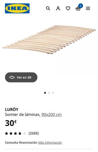 Somier Luroy IKEA 90x200