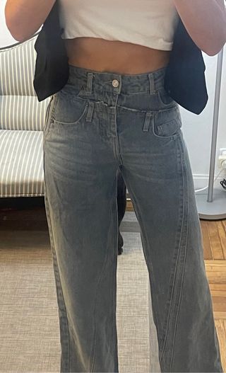 Pantalón vaquero recto talle alto