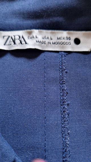 Vestido camisero azul ZARA