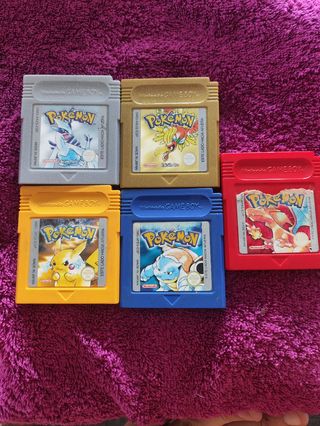 Cartucce Pokemon Game Boy (argento, oro, rosso, amore)