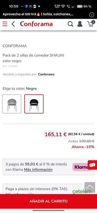 Sillas de salón terciopelo negro y gris