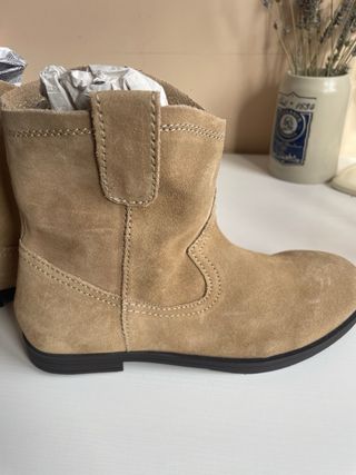 Botines de piel Zara beige