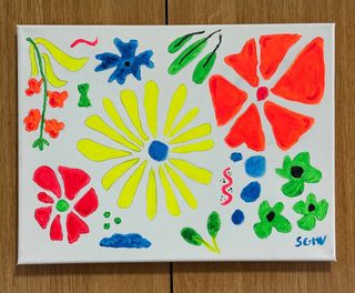 Obra de arte floral abstracta