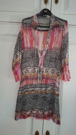 Blusa Ibicenca Transparente Multicolor